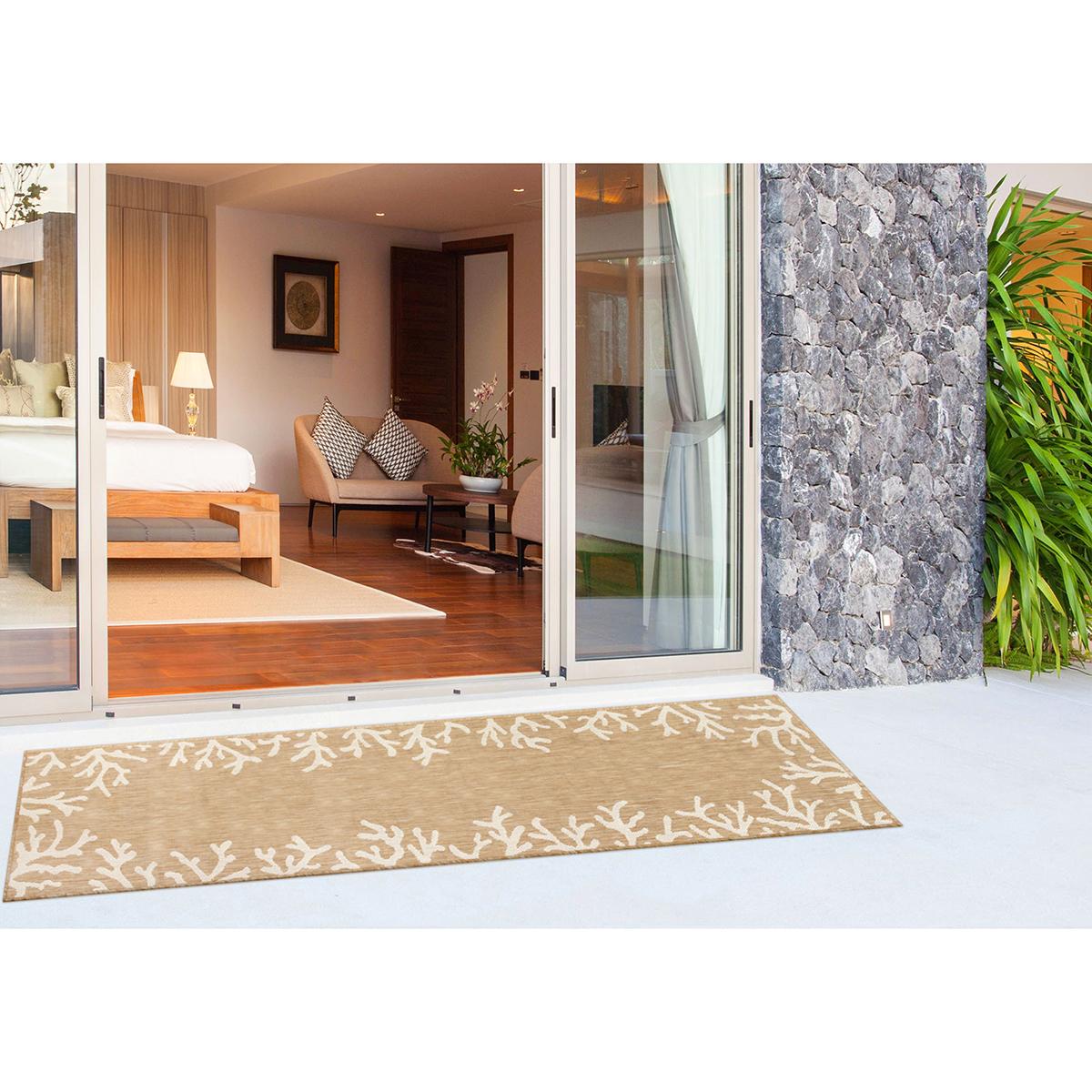 Liora Manne Carmel Coral Border Indoor/Outdoor Runner