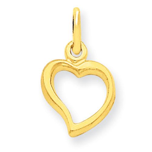 Gold Classics(tm) 14kt. Curved Flat Heart Pendant