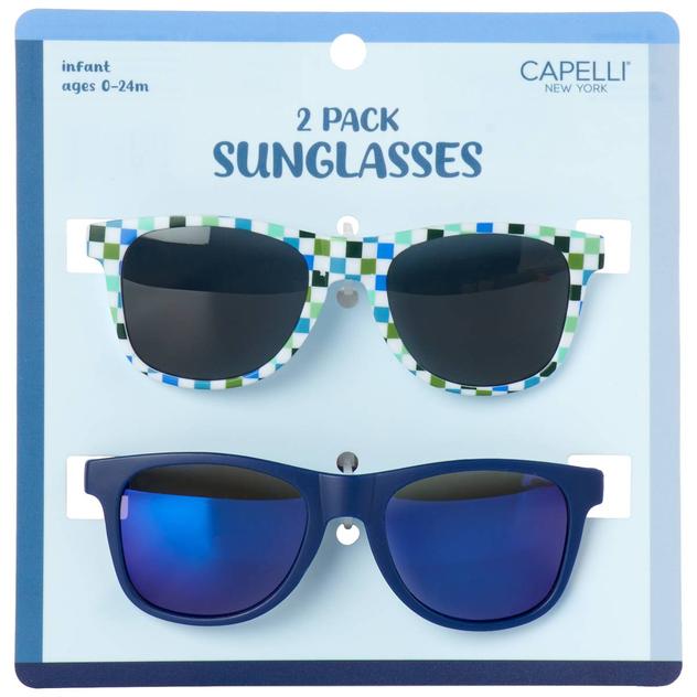 Baby Capelli® New York 2pk. Multi Checkered & Solid Sunglasses