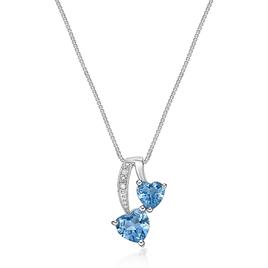 Gemminded Sterling Silver 5mm Heart Created Blue Topaz Pendant