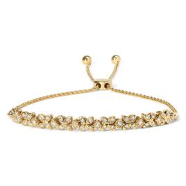 Haus of Brilliance Gold Plated 1/4ctw. Diamond Link Bolo Bracelet