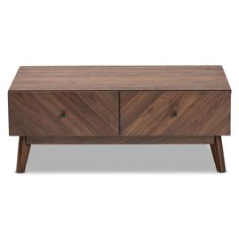 Baxton Studio Hartman Modern Walnut Brown Wood Coffee Table