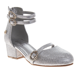 Little Girls Badgley Mischka(R) Rhinestore Glitter Dress Sandals