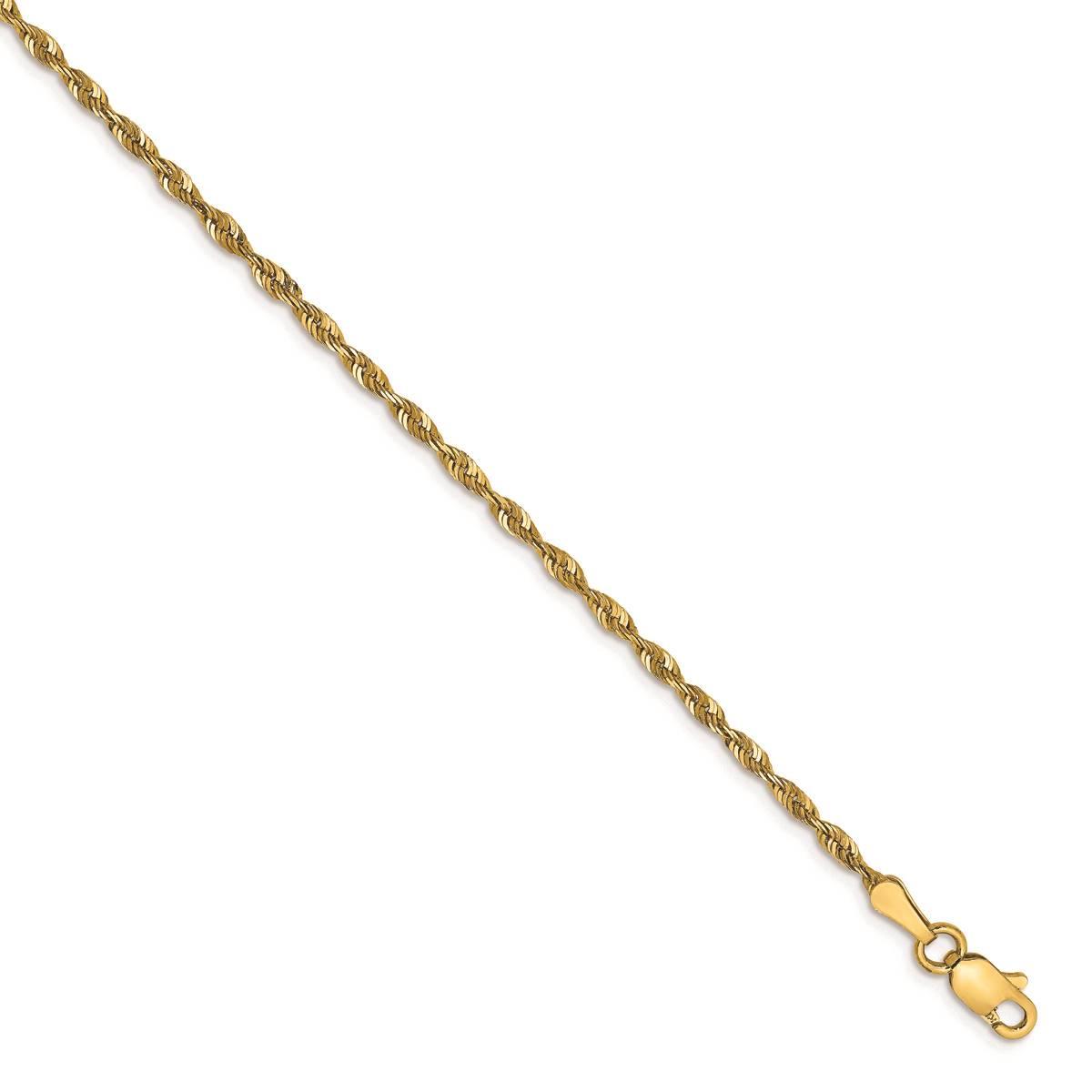 Mens Gold Classics™ 2.0mm. 14k Diamond Cut Light Rope Bracelet