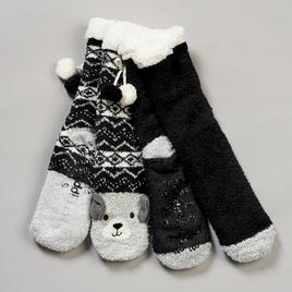 Womens Cuddl Duds(R) 2pk. Puppy Critter Slipper Socks