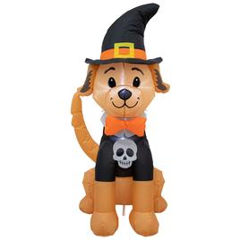 4ft. Inflatable LED Dog with Witch Hat & Sweater