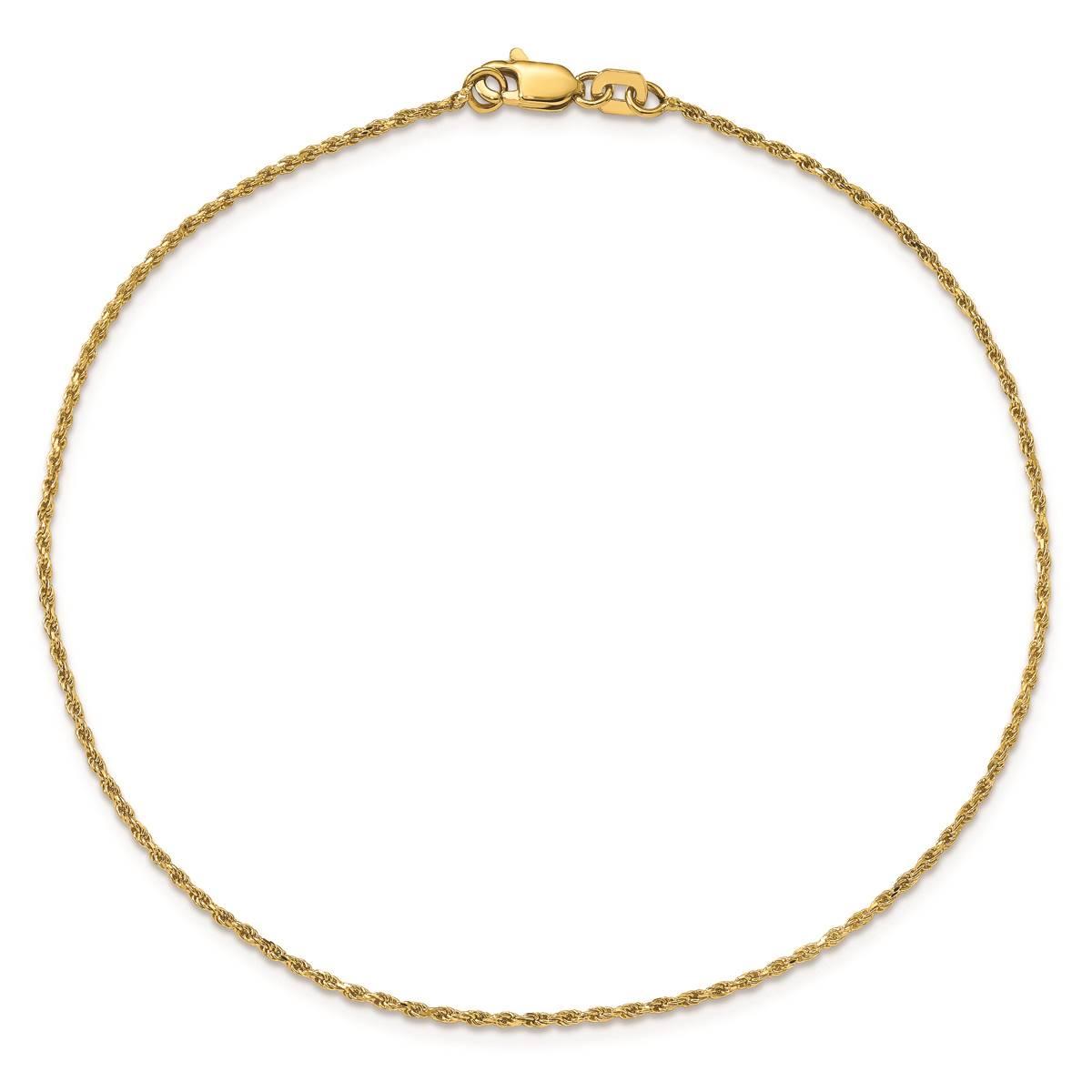 Mens Gold Classics™ 1.15mm. 14k Diamond Cut Rope Chain Bracelet