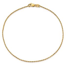 Mens Gold Classics™ 1.15mm. 14k Diamond Cut Rope Chain Bracelet