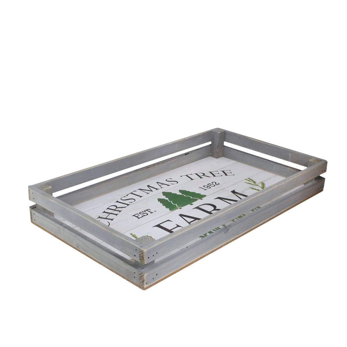 Northlight Farm Fresh Christmas Trees Wooden Tray - Set of 2