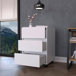 FM FURNITURE Vienna White 3 Drawer Filling Cabinet