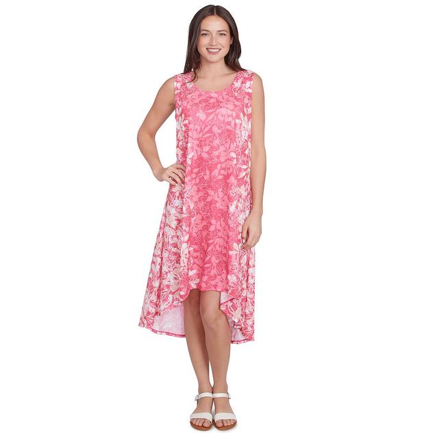 Womens Ruby Rd. Sleeveless Floral High Low Dress