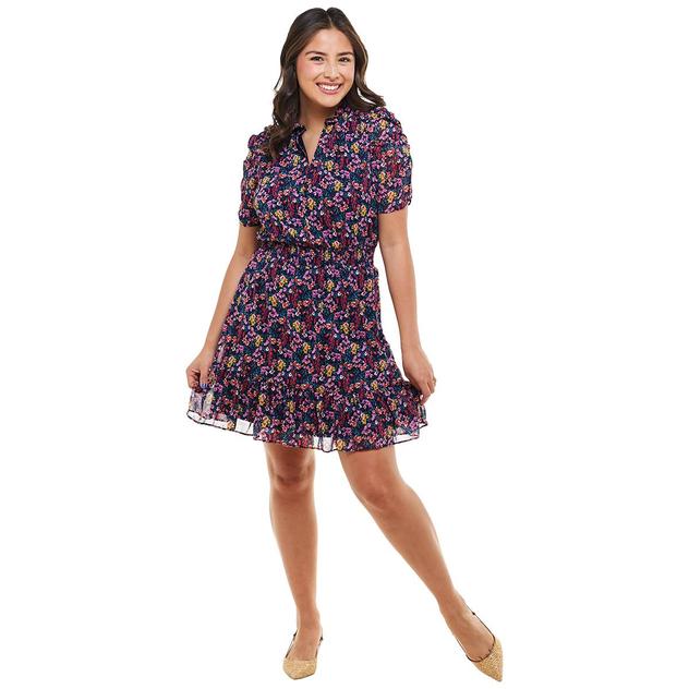 Petite MSK Caterpillar Sleeve Floral Chiffon Blouson Dress