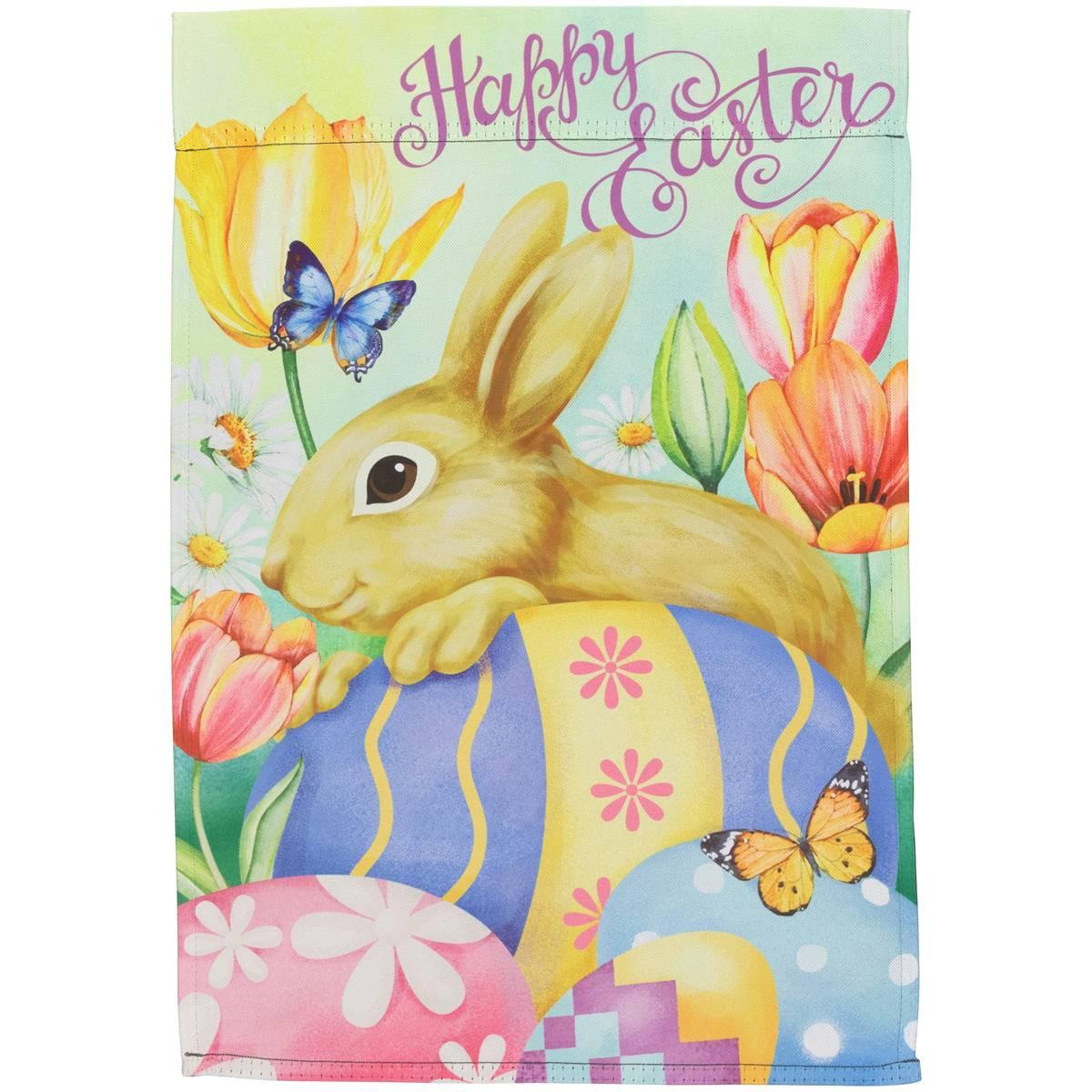 Northlight Seasonal Bunny and Eggs Easter Garden Flag