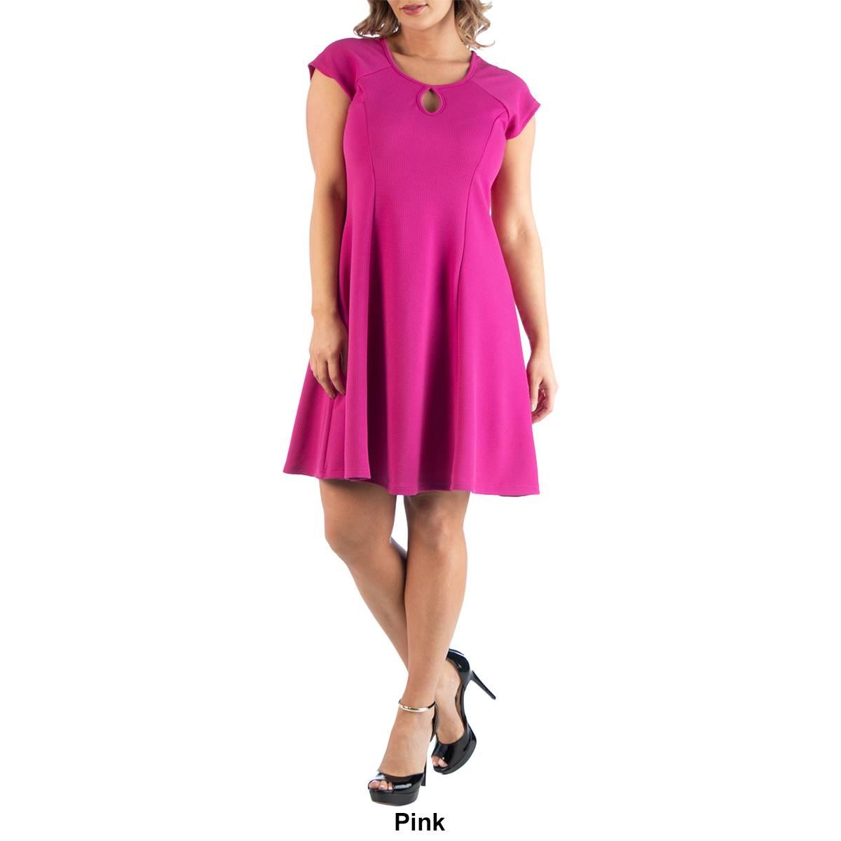 Plus Size 24/7 Comfort Apparel Keyhole Neck Dress