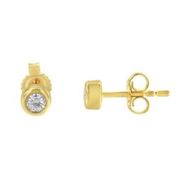 Diamond Classics™ Yellow Gold Diamond Bezel Stud Earrings
