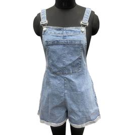 Womens Maternity Times Two Denim Overalls Shorts