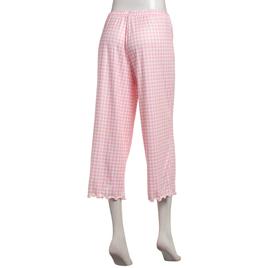 Petite Jessica Simpson Gingham Lettuce Edge Pajama Capris