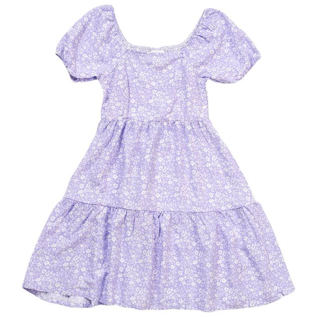 Girls (7-16) Jolie & Joy Floral Puff Short Sleeve Tiered Dress