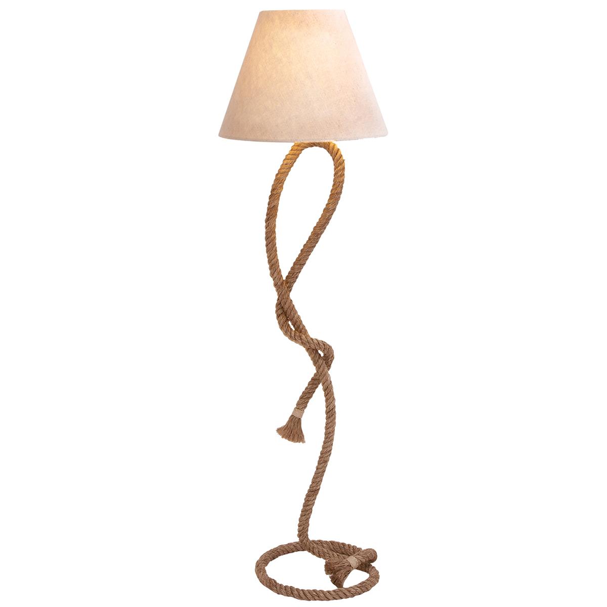 9th & Pike(R) Brown Jute Rustic Floor Lamp