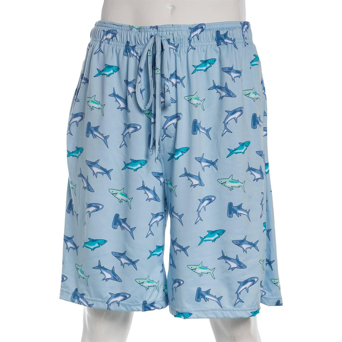 Mens Big & Tall Preswick & Moore Shorts - Blue Watercolor Sharks