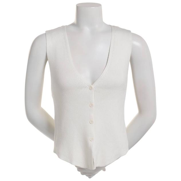 Juniors No Comment Button Front Sweater Vest