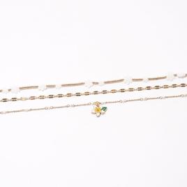 Ashley 3pc. Shiny Gold-Tone Floral Anklet with Flower Charm