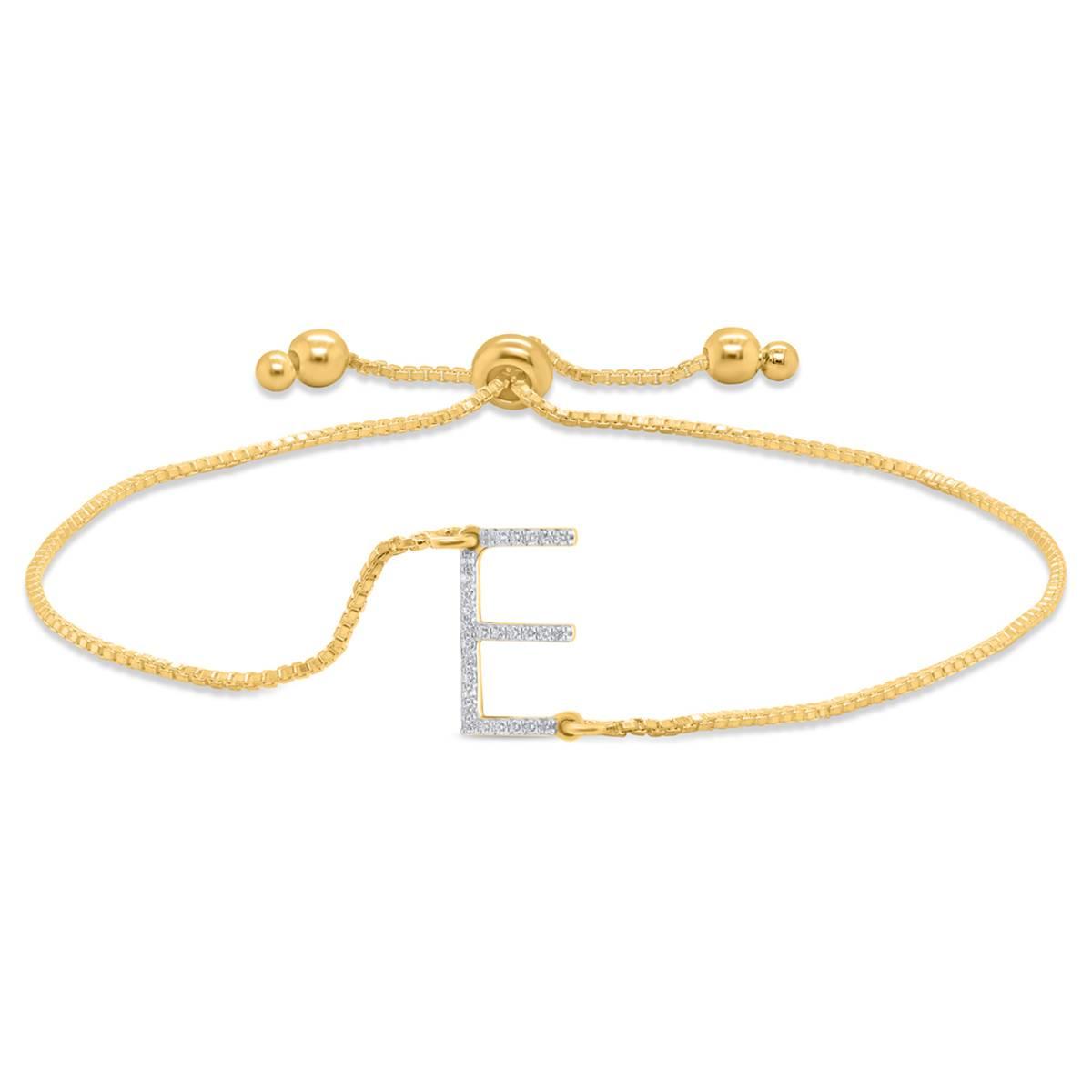Nova Star(R) Gold Plated 1/10ctw. Lab Grown Diamond E Bolo Bracelet