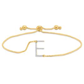 Nova Star(R) Gold Plated 1/10ctw. Lab Grown Diamond E Bolo Bracelet