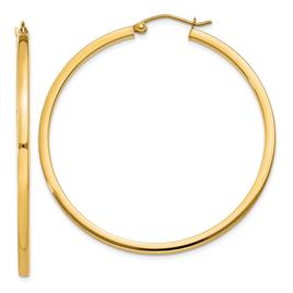 Gold Classics(tm) 14kt.  2mm Square Tube Hoop Earrings