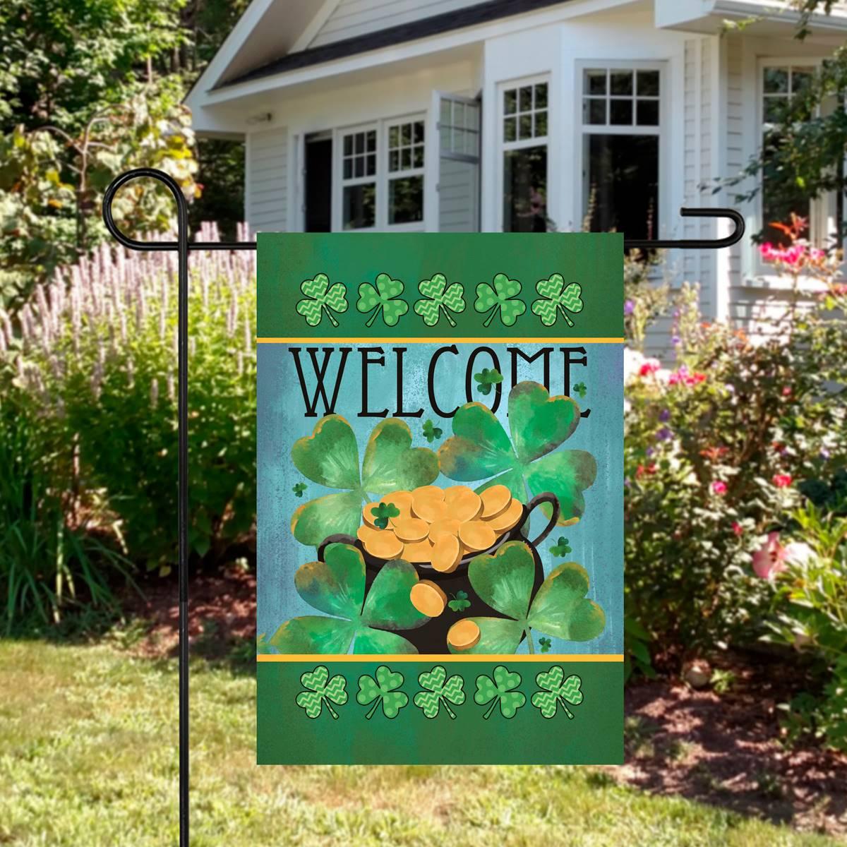 Northlight Seasonal Pot of Gold "Welcome" Garden Flag