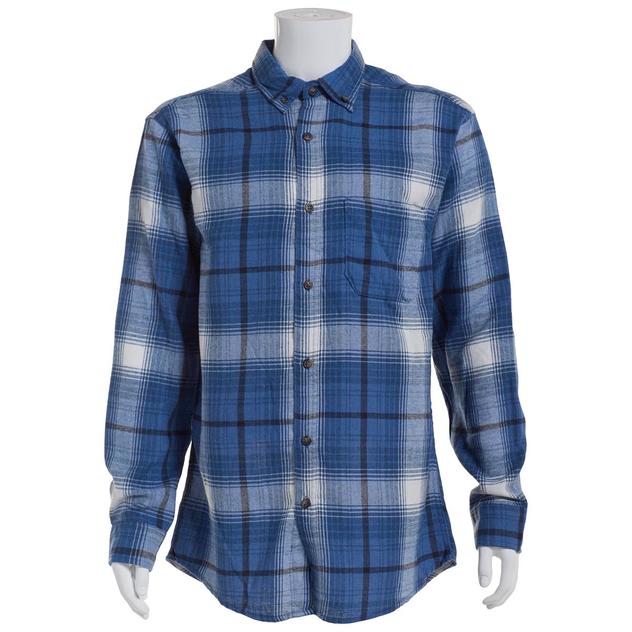 Mens Big & Tall Mountain Ridge Flannel Shirt - Blue/Navy/White