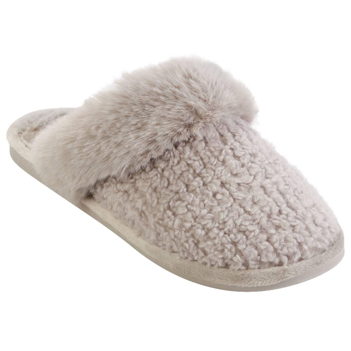Womens Aerosole Cozy Faux Fur Clog Slippers