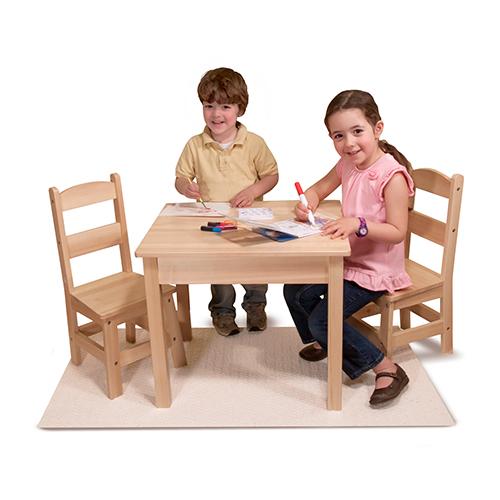 Melissa & Doug® 3pc. Solid Wood Table & Chairs Set