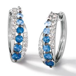 Le Vian(R) Denim Ombre White Sapphire Hoop Earrings