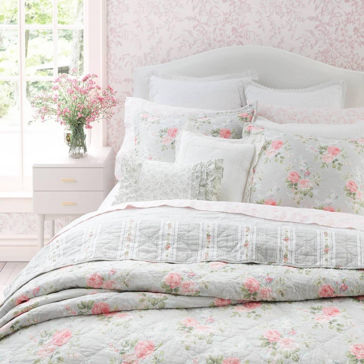 Laura Ashley Melany Cotton Reversible Quilt Set