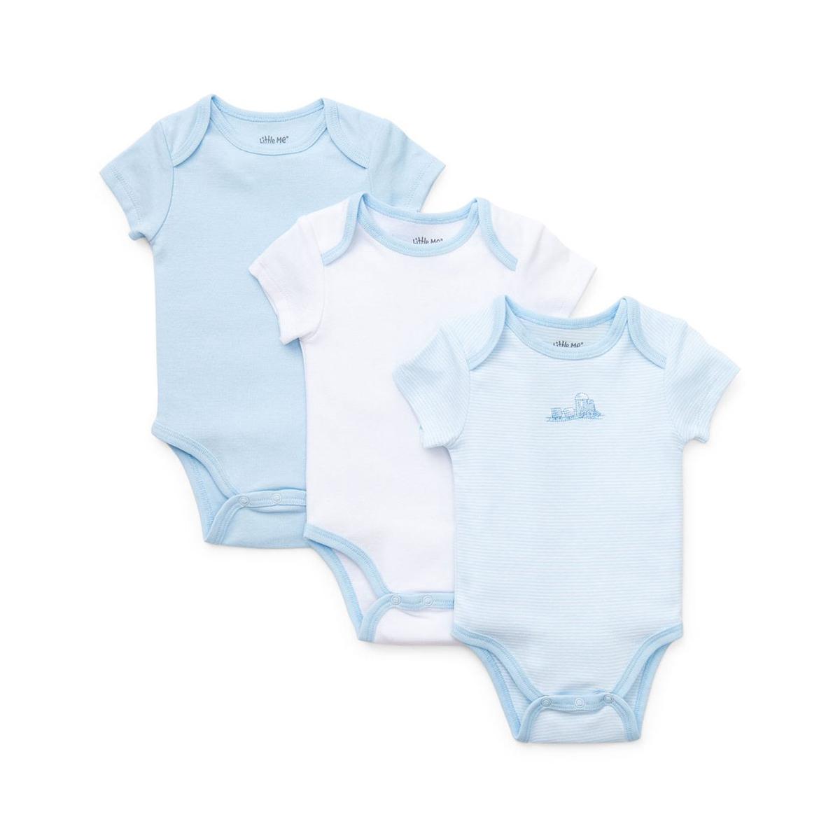 Baby Boy (NB-9M) Little Me 3pk. Train Short Sleeve Bodysuits