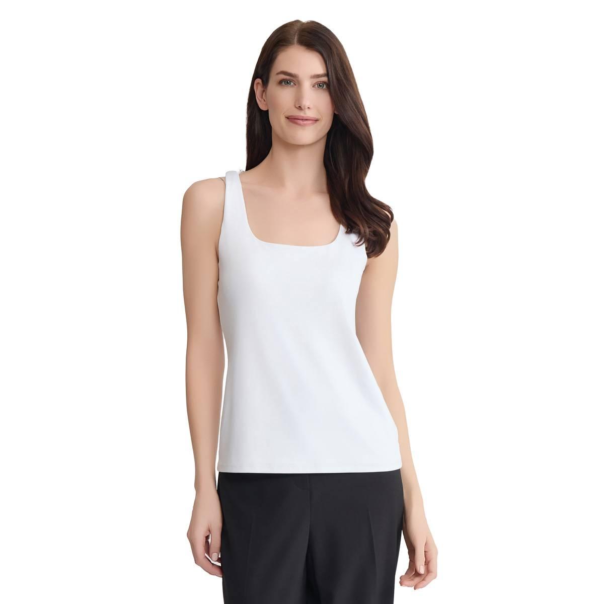 Womens Jones New York Sleeveless Square Neck Solid Knit Top
