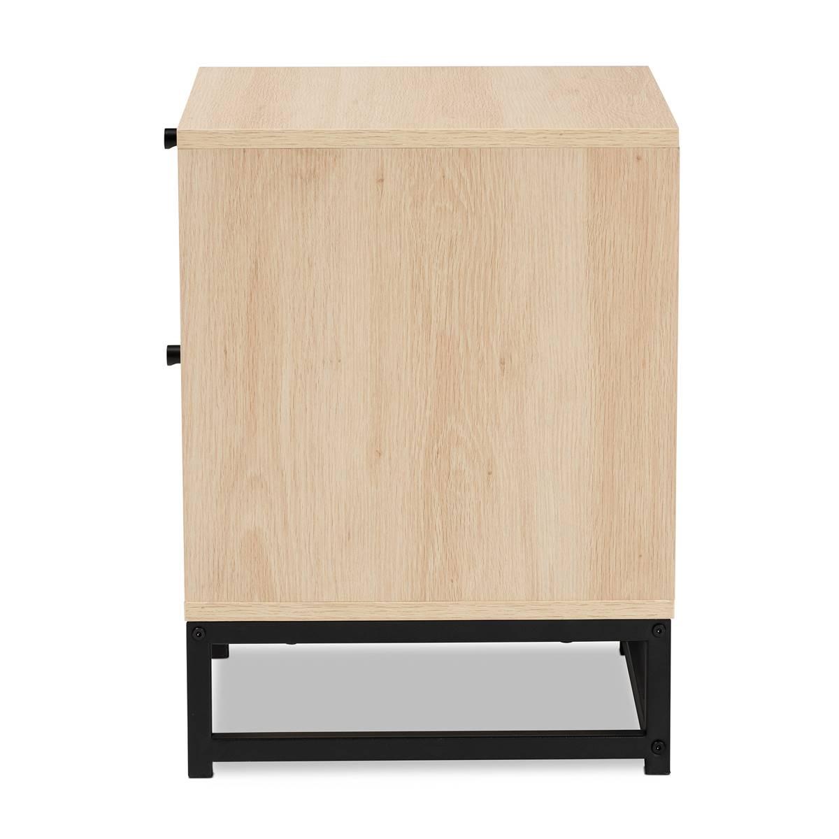 Baxton Studio Ardon Bohemian Light Brown Wood 1-Drawer Nightstand