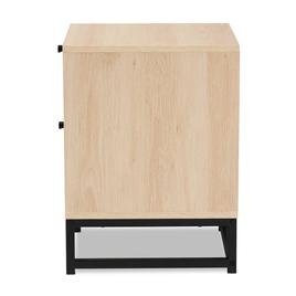 Baxton Studio Ardon Bohemian Light Brown Wood 1-Drawer Nightstand
