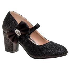 Big Girls Badgley Mischka Heeled Bow Dress Pumps