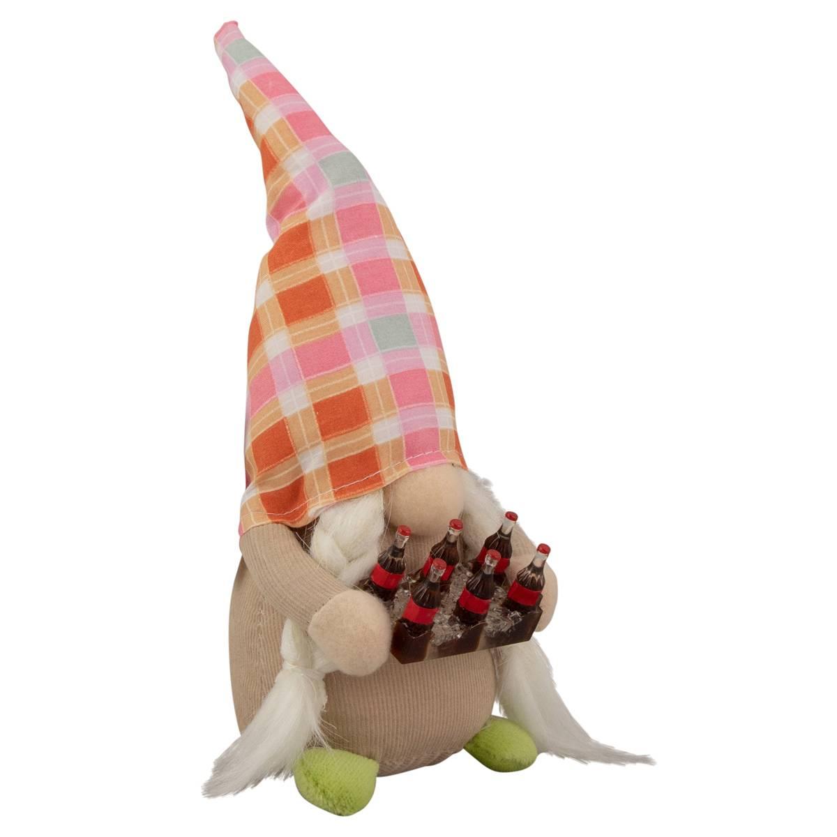 Northlight Seasonal Green & Blue Plaid Girl Gnome Figurine