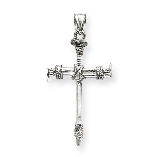Unisex Gold Classics™ 14kt. White Gold Nail Cross Pendant