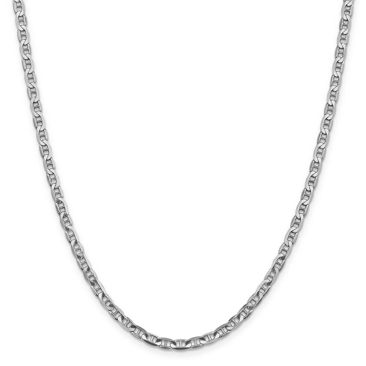 Unisex Gold Classics(tm) 3.75mm. White Gold Concave Anchor Necklace