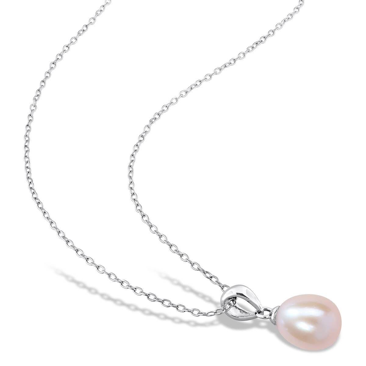 Gemstone Classics™ Rice Pink Pearl Earrings & Necklace Set