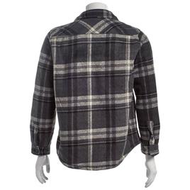 Mens Mountain Ridge Plaid Fleece CPO Jacket - Grey