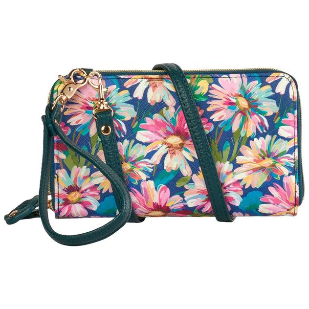 Womens Julia Buxton Ultimate Crossbody Wallet - Autumn Garland