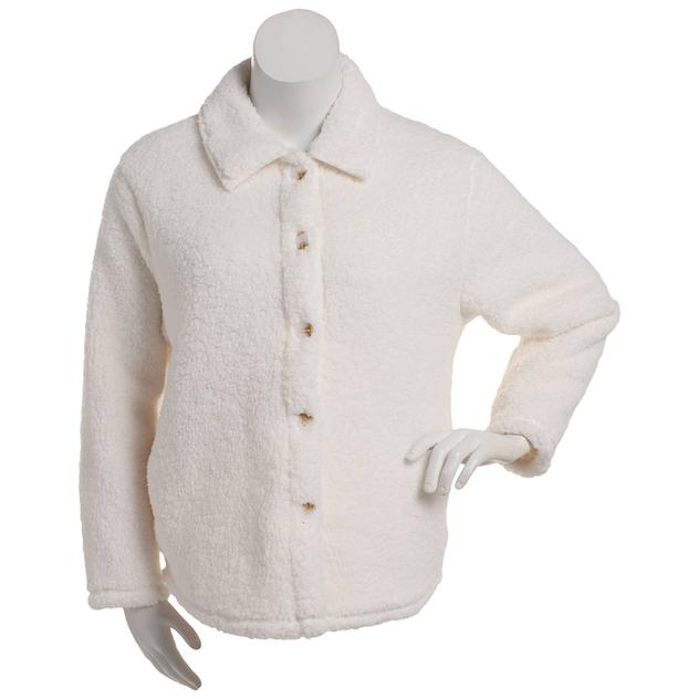 Plus Size Mountain Ridge Long Sleeve Solid Sherpa Jacket
