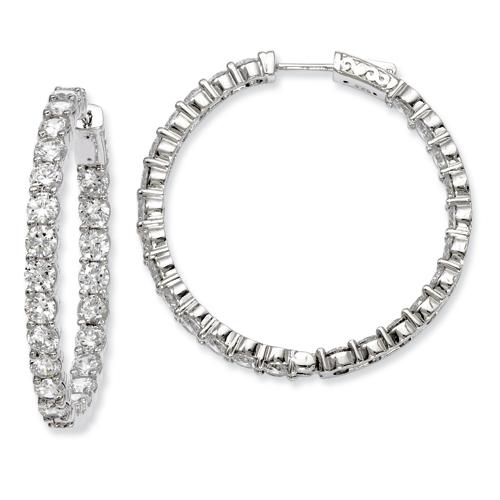 Sterling Silver 39mm x 38mm Hoop Earrings