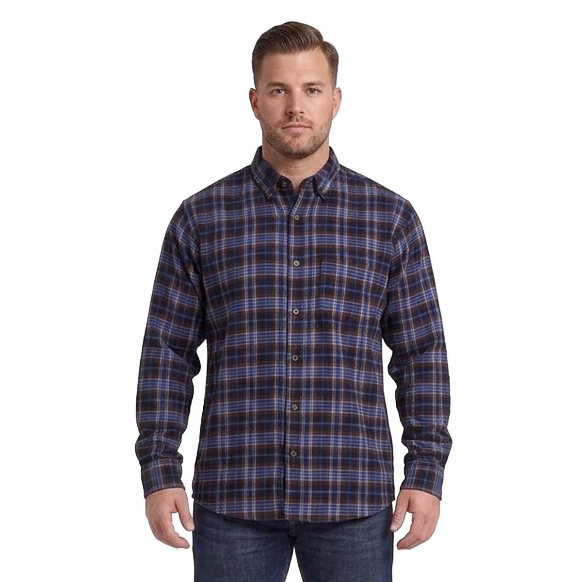 Mens Big & Tall Mountain Ridge Flannel Shirt - Charcoal/Blue