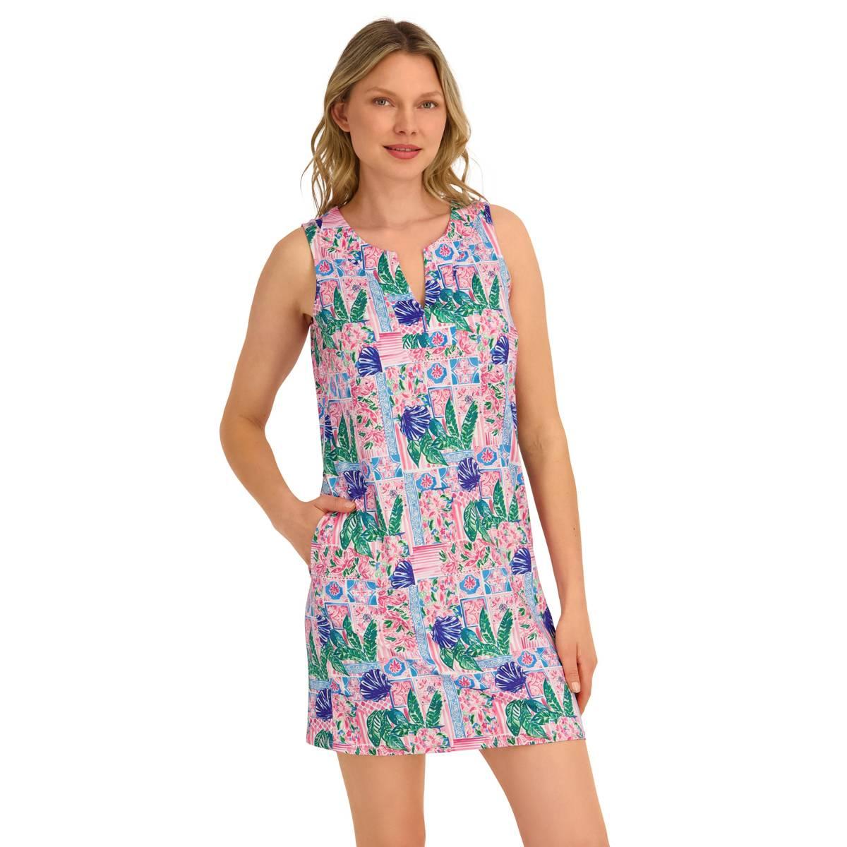 Womens Stella Parker Sleeveless Spring Coastal UPF Shift Dress